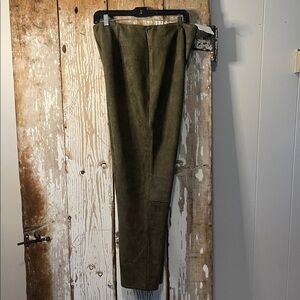 Cotton Bleu Olive Suede Pants